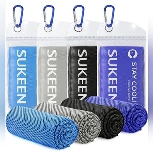 Sukeen 4 Pack Microfiber Cooling Towel 40"x12" - New In Package